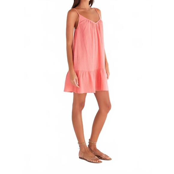 NEW Z SUPPLY women's amalia gauze mini dress in papaya glow - Picture 4 of 4